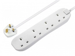 Masterplug Extension Lead 240V 4-Gang 13A White 5m £11.76